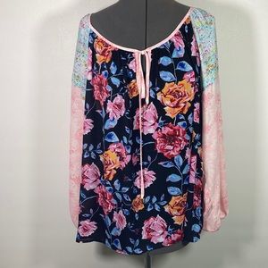 The Pioneer Woman Floral Blouse - Pink and Blue